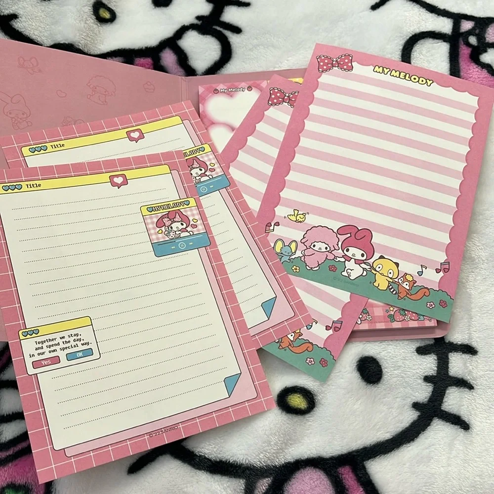 My Melody Memo Book-Style Set of Sticky Notes and Stationary Pages